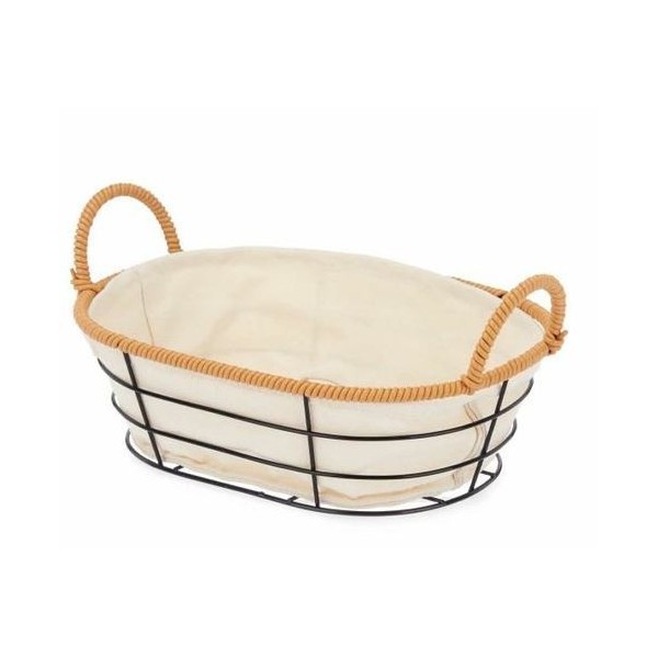 CORBEILLE À PAIN OVALE 26*19CM EN MÉTAL NOIR KINVARA