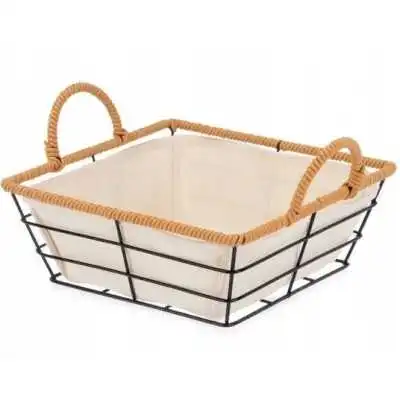 CORBEILLE À PAIN CARRÉE 21.5*21.5CM EN MÉTAL NOIR KINVARA KINVARA - 1