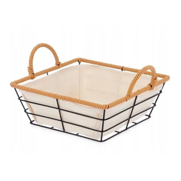 CORBEILLE À PAIN CARRÉE 21.5*21.5CM EN MÉTAL NOIR KINVARA