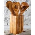 PORTE-USTENSILES EN BOIS D'OLIVIER 8*8*16CM  - 2