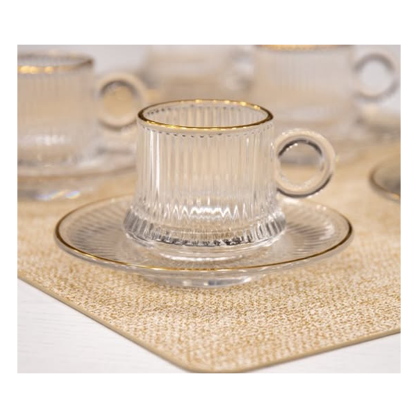 SERVICE À CAFÉ EN VERRE 12 PIÈCES DOYALEX