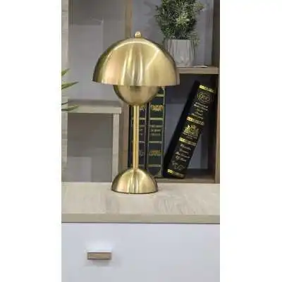 ABAT JOUR LED MODERNE DORE H34CM,LAMPE DE CHEVET - 1