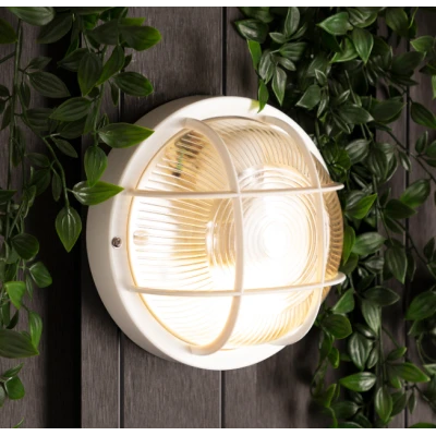 APPLIQUE HUBLOT ROND BLANC 75W E27 AVEC GRILLE STIEL STIEL - 2