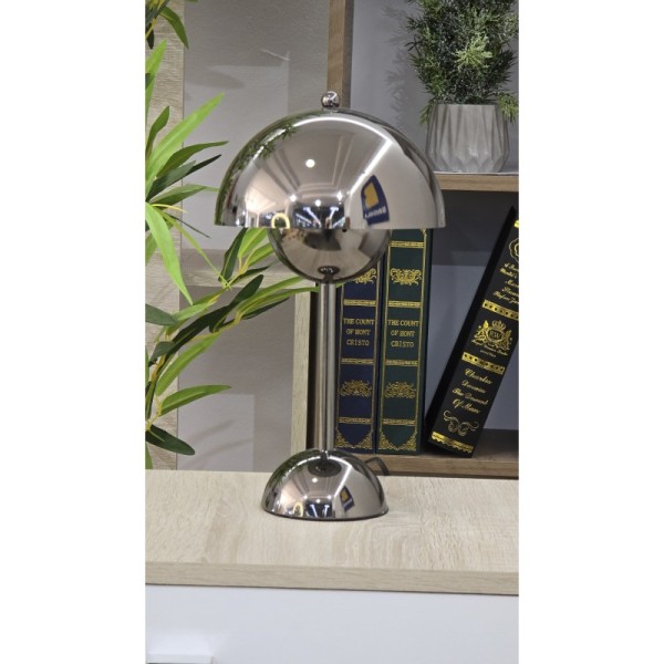 ABAT JOUR LED MODERNE NOIR MÉTALLISÉ H34CM, LAMPE DE CHEVET