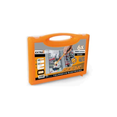 JEUX DE 6 TOURNEVIS ÉLECTRICIEN ISOLÉS EN COFFRET PLASTIQUE ACEM ACEM - 2