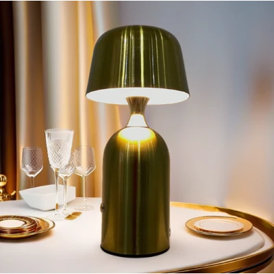LAMPE DE TABLE LED MODERNE RECHARGEABLE GOLD H25CM, LAMPE DE CHEVET  - 4