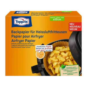 LOT DE 20 PAPIER CUISSON AIRFRYER Ø20CM TOPPITS  - 1