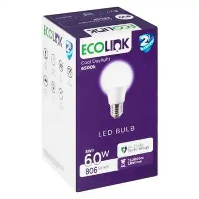 LAMPE LED STANDARD 8W E27 LUMIÈRE BLANCHE ECOLINK ECOLINK - 1