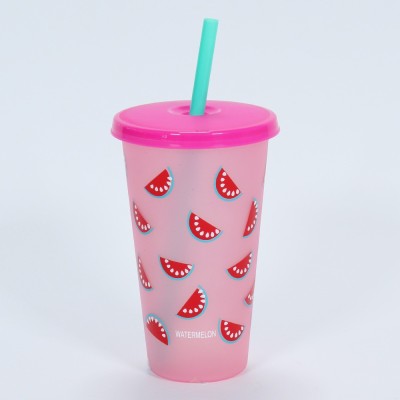 GOBELET AVEC COUVERCLE ET PAILLE EN PLASTIQUE COULEURS 650ML  - 5 GOBELET AVEC COUVERCLE ET PAILLE EN PLASTIQUE COULEURS 650ML  - 5