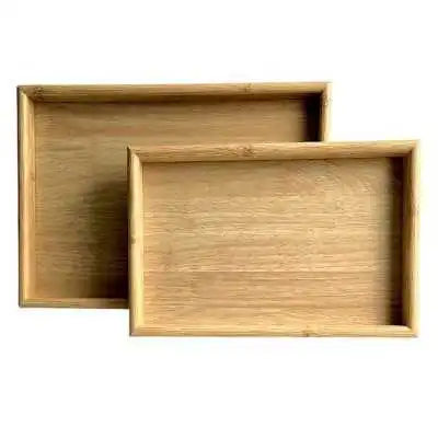 SET DE 2 PLATEAUX RECTANGULAIRES EN BOIS - 1