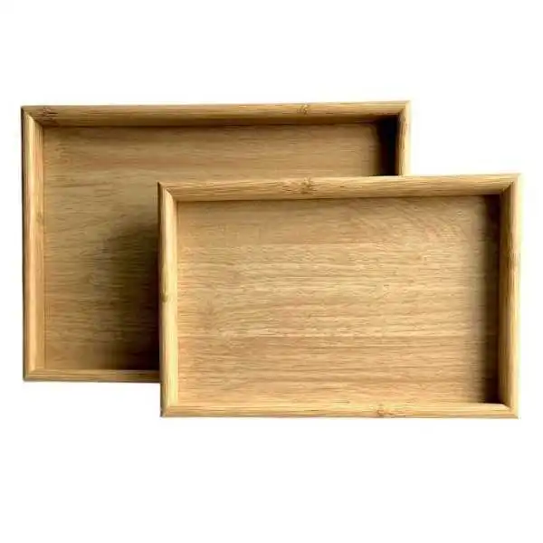 SET DE 2 PLATEAUX RECTANGULAIRES EN BOIS
