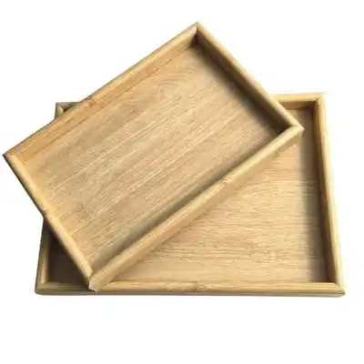 SET DE 2 PLATEAUX RECTANGULAIRES EN BOIS  - 2