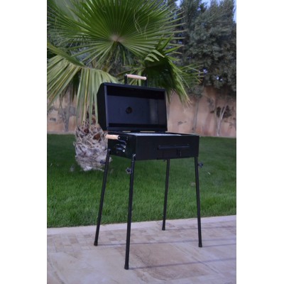 BARBECUE À CHARBON AVEC TIROIR EN NOIR - 2 BARBECUE À CHARBON AVEC TIROIR EN NOIR - 2