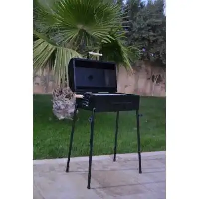 BARBECUE À CHARBON AVEC TIROIR EN NOIR  - 2