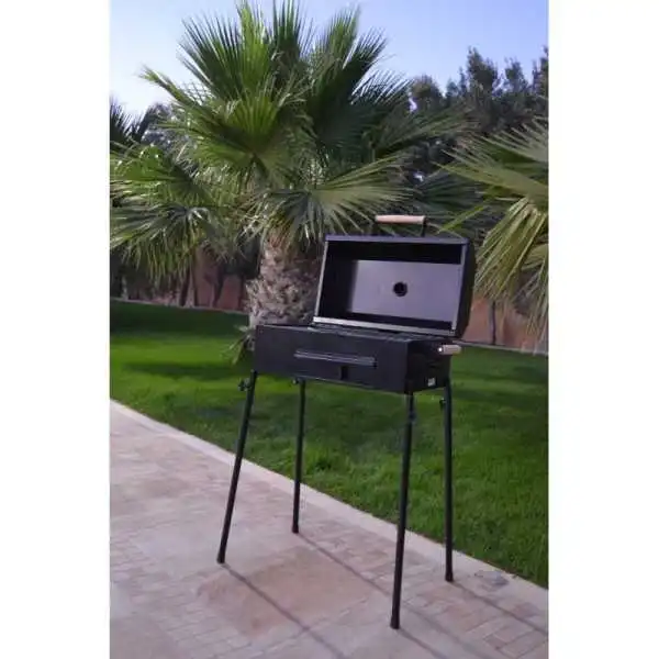 BARBECUE À CHARBON AVEC TIROIR EN NOIR