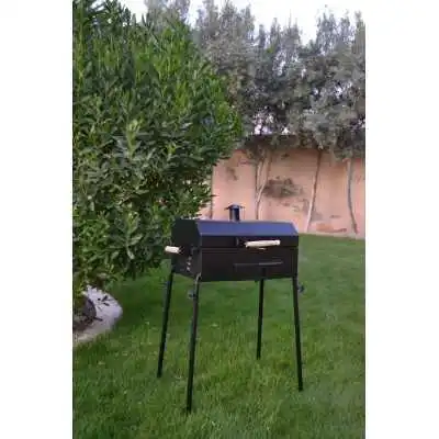 BARBECUE À CHARBON AVEC TIROIR EN NOIR  - 6