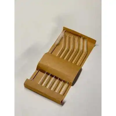 LOT DE 6 PAILLES EN VERRE AVEC GOUPILLON  - 3