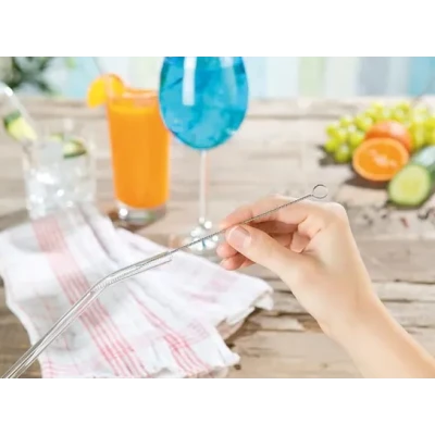 LOT DE 6 PAILLES EN VERRE AVEC GOUPILLON  - 5