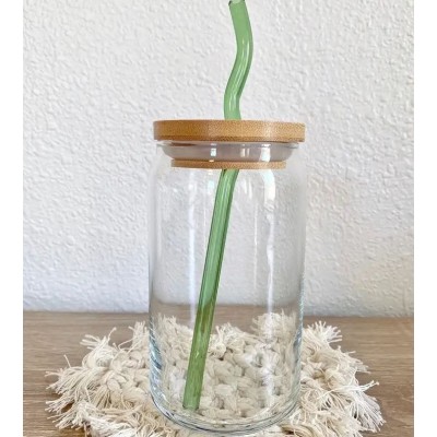 LOT DE 4 PAILLES EN VERRE ONDULÉES COLORÉES AVEC GOUPILLON - 2 LOT DE 4 PAILLES EN VERRE ONDULÉES COLORÉES AVEC GOUPILLON - 2