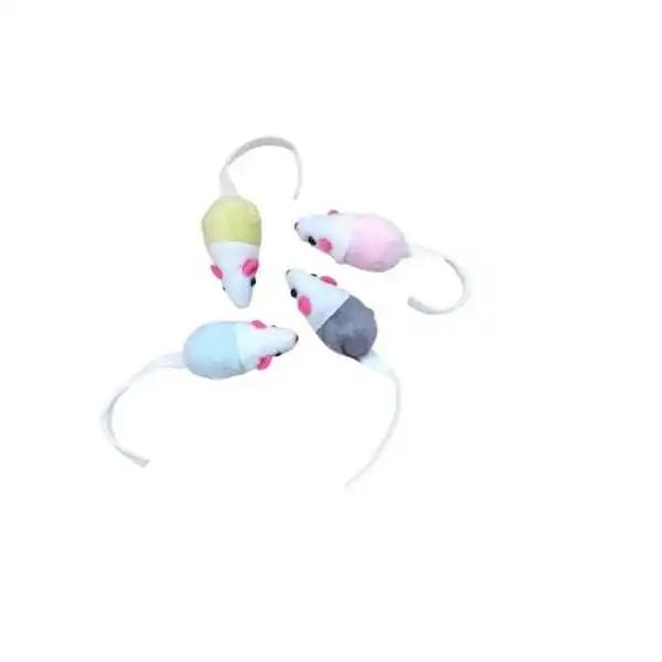 LOT DE 4 JOUETS DE SOURIS EN PELUCHE POUR CHAT FELICAN