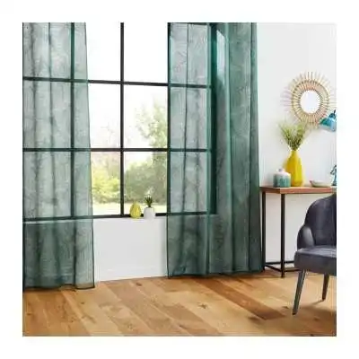 RIDEAU VOILAGE VERT CÈDRE MOTIF FEUILLAGE 140*240CM ATMOSPHERA ATMOSPHERA - 2