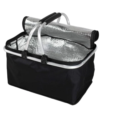 PANIER DE PIQUE-NIQUE ISOTHERME PLIABLE COULEUR UNIE - 4