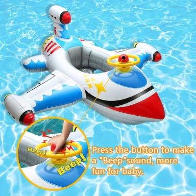 BOUÉE D’AVION GONFLABLE AVEC VOLANT 100*100CM COULEURS  - 1 BOUÉE D’AVION GONFLABLE AVEC VOLANT 100*100CM COULEURS  - 1