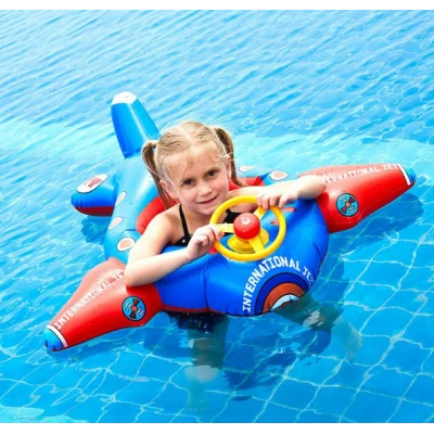 BOUÉE D’AVION GONFLABLE AVEC VOLANT 100*100CM COULEURS - 4