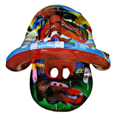 BOUÉE GONFLABLE CARS AVEC AUVENT Ø72CM COULEURS - 1