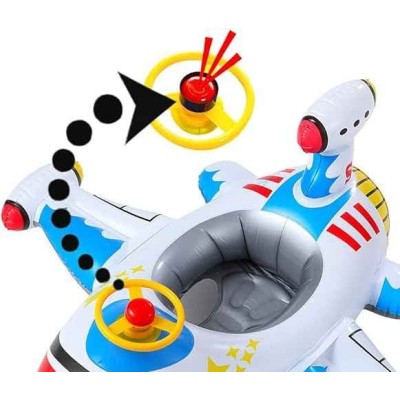 BOUÉE D’AVION GONFLABLE AVEC VOLANT 100*100CM COULEURS  - 8 BOUÉE D’AVION GONFLABLE AVEC VOLANT 100*100CM COULEURS  - 8