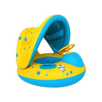 BOUÉE GONFLABLE BATEAU AVEC AUVENT 60*75CM COULEURS  - 3 BOUÉE GONFLABLE BATEAU AVEC AUVENT 60*75CM COULEURS  - 3