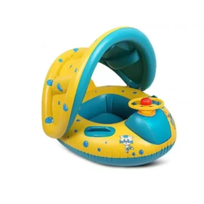 BOUÉE GONFLABLE BATEAU AVEC AUVENT 60*75CM COULEURS - 4