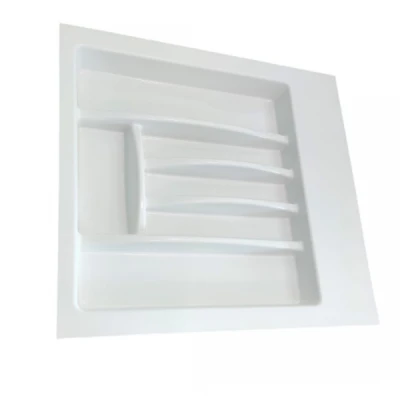 RANGE COUVERTS EN PLASTIQUE BLANC 44.5*48CM - 1