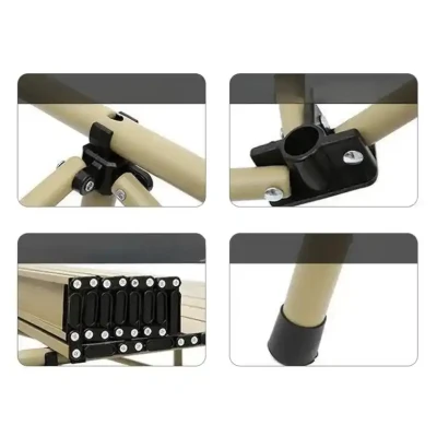 TABLE DE CAMPING PLIABLE EN MÉTAL CARRÉ  - 2