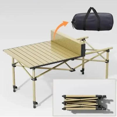 TABLE DE CAMPING PLIABLE EN MÉTAL RECTANGULAIRE - 1