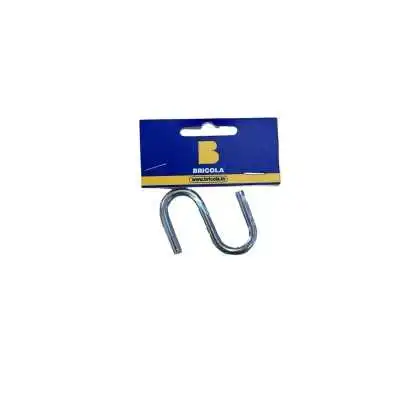 CROCHET FORME S MÉTALLIQUE CHROMÉ 5*3.5CM - 2 CROCHET FORME S MÉTALLIQUE CHROMÉ 5*3.5CM - 2