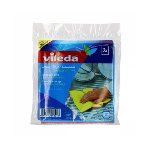 LOT DE 3 LAVETTES ÉPONGE VILEDA