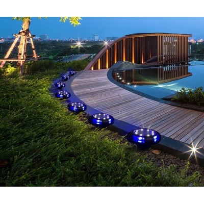 SPOT SOLAIRE LED RGB ENCASTRABLE AU SOL 12 LUMIÈRES ÉTANCHE IP65  - 4