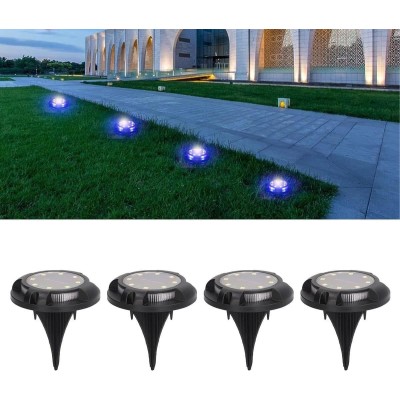 SPOT SOLAIRE LED RGB ENCASTRABLE AU SOL 12 LUMIÈRES ÉTANCHE IP65  - 5