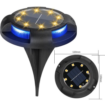 SPOT SOLAIRE LED RGB ENCASTRABLE AU SOL 12 LUMIÈRES ÉTANCHE IP65  - 6