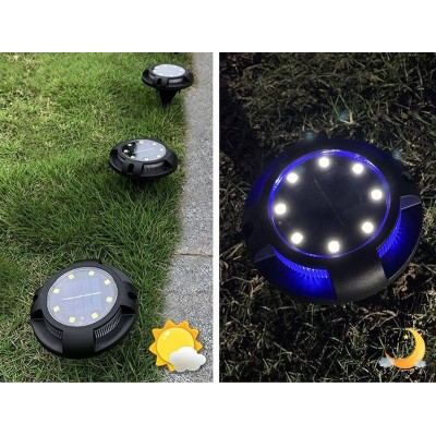 SPOT SOLAIRE LED RGB ENCASTRABLE AU SOL 12 LUMIÈRES ÉTANCHE IP65  - 9