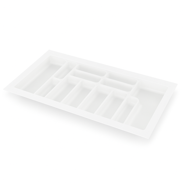 RANGE COUVERTS EN PLASTIQUE POUR TIROIR DE CUISINE BLANC 90CM STARAX