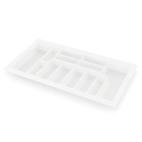 RANGE COUVERTS EN PLASTIQUE POUR TIROIR DE CUISINE BLANC 90CM STARAX