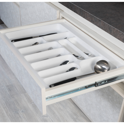 RANGE COUVERTS EN PLASTIQUE POUR TIROIR DE CUISINE BLANC 90CM STARAX STARAX - 3 RANGE COUVERTS EN PLASTIQUE POUR TIROIR DE CUISINE BLANC 90CM STARAX STARAX - 3