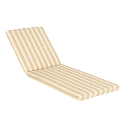 MATELAS DE TRANSAT IMPERMÉABLE RAYÉ BEIGE 180X55X4CM POUFFY - 1