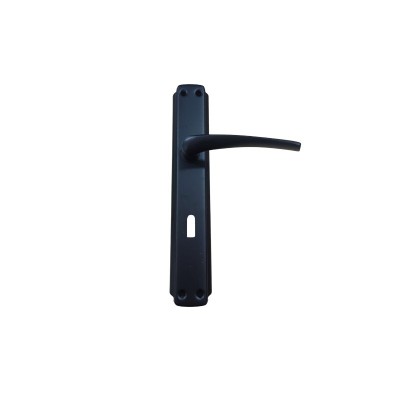 POIGNÉE DE PORTE SUR PLAQUE 605 POLARIS PETIT TROU NOIR BELLA CASA  - 1