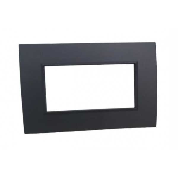 PLAQUE RECTANGULAIRE 4 MODULES NOIR MATT SYS43 SOMEF