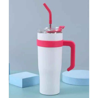 GOBLET THERMOS ISOTHERME 1200 ML AVEC COUVERCLE À PAILLE EN INOX ET POIGNÉE  - 2 GOBLET THERMOS ISOTHERME 1200 ML AVEC COUVERCLE À PAILLE EN INOX ET POIGNÉE  - 2
