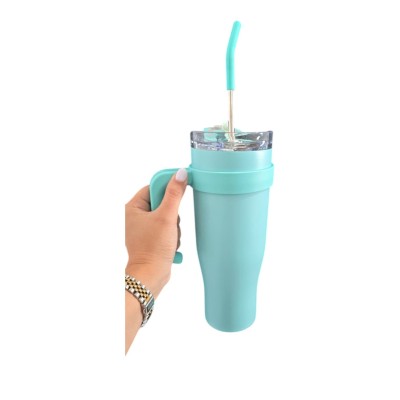 GOBLET THERMOS ISOTHERME 1200 ML AVEC COUVERCLE À PAILLE EN INOX ET POIGNÉE  - 3 GOBLET THERMOS ISOTHERME 1200 ML AVEC COUVERCLE À PAILLE EN INOX ET POIGNÉE  - 3