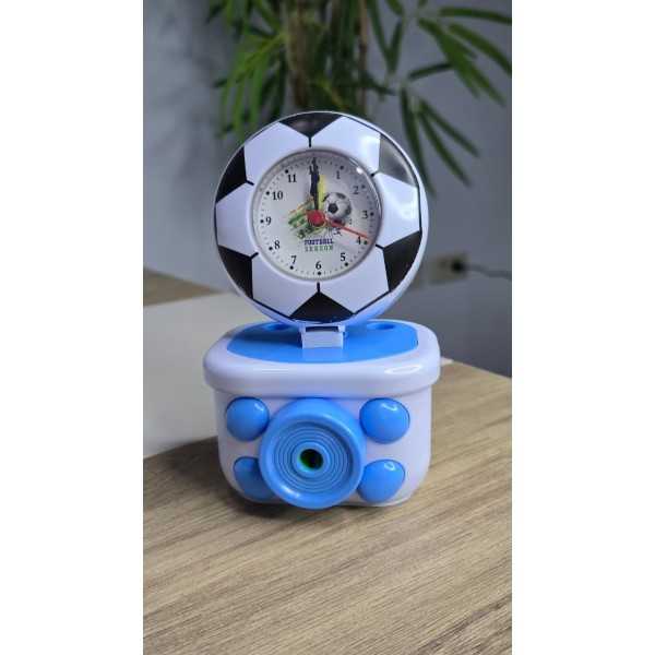 HORLOGE RÉVEIL AVEC TAILLE CRAYON EN FORME DE FOOTBALL
